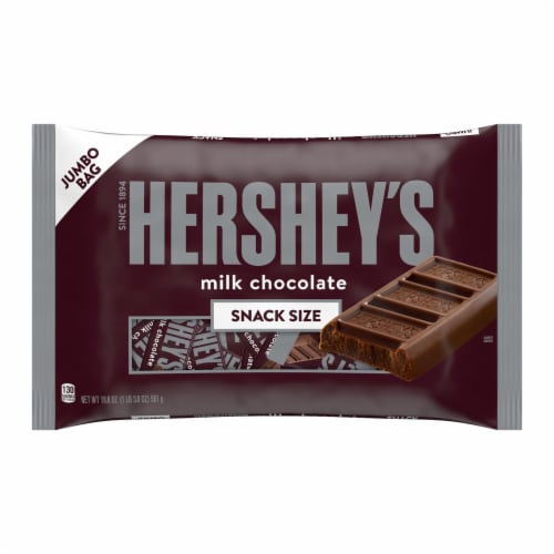 HERSHEY'S Milk Chocolate Snack Size Candy Jumbo Bag Perspective: back