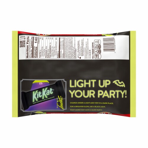 Kit Kat® Milk Chocolate Snack Size Halloween Crisp Wafers With Glow In The Dark Wrappers Perspective: back