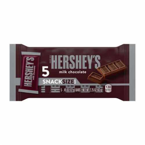 HERSHEY'S Milk Chocolate Snack Size Candy Bars Perspective: back