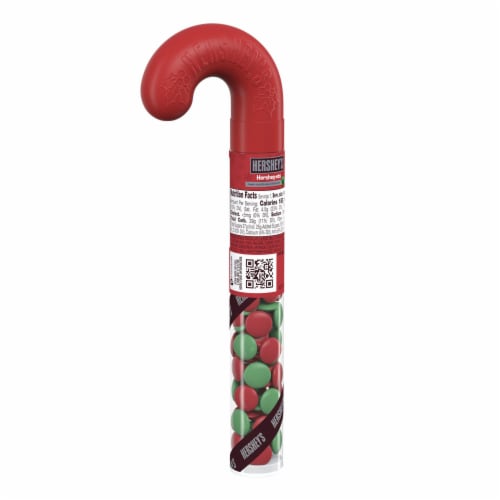 HERSHEY'S HERSHEY-ETS Candy Coated Milk Chocolate Christmas Candy Plastic Cane Perspective: back