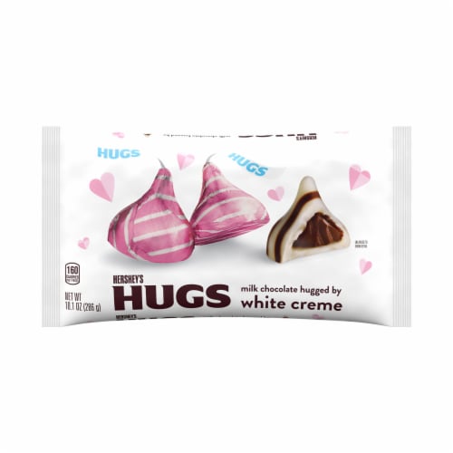 HERSHEY'S HUGS Milk Chocolate and White Creme Valentine Candy Bag Perspective: back