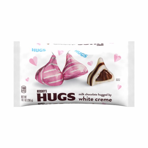 HERSHEY'S HUGS Milk Chocolate and White Creme Valentine's Day Candy Bag Perspective: back