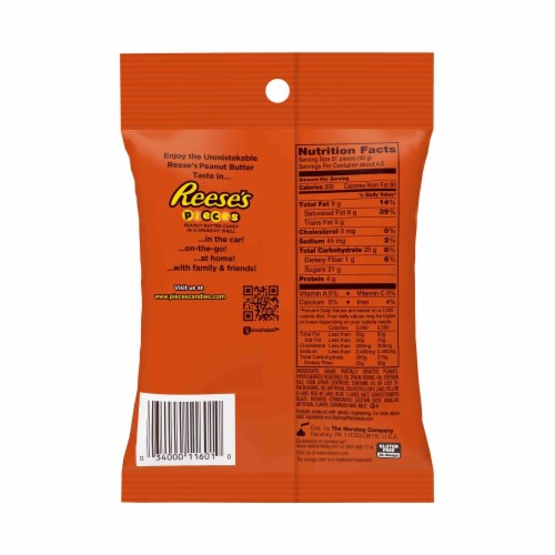 Reeses 3235 Peg Bag Candy Pieces, Case Of 12 - 6 Oz. Perspective: back