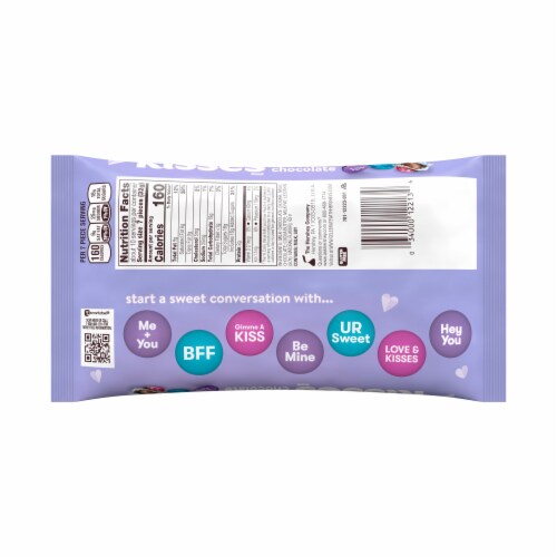 Hershey's Conversation Milk Chocolate Kisses Perspective: back
