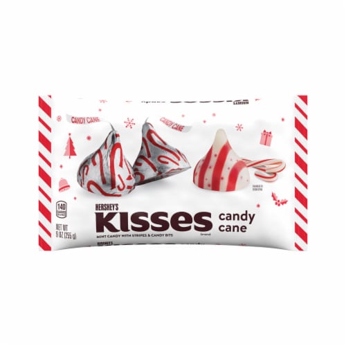 HERSHEY'S KISSES Candy Cane Mint With Stripes and Candy Bits Candy Christmas Bag Perspective: back