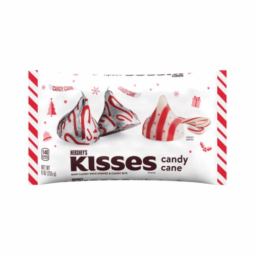 HERSHEY'S KISSES Candy Cane Flavored Christmas Candy Bag Perspective: back