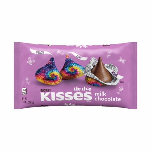 HERSHEY'S KISSES Milk Chocolate Tie Dye Easter Candy Bag Perspective: back