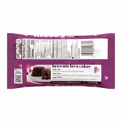 HERSHEY'S KISSES Lava Cake Dark Chocolate with a Gooey Chocolate Center Valentine Candy Bag Perspective: back
