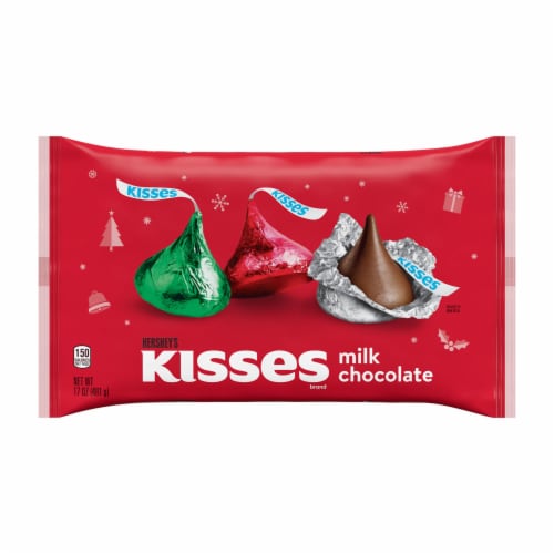 HERSHEY'S KISSES Milk Chocolate Christmas Candy Bag Perspective: back