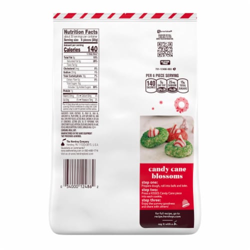 HERSHEY'S KISSES Candy Cane Flavored Christmas Candy Bulk Bag Perspective: back