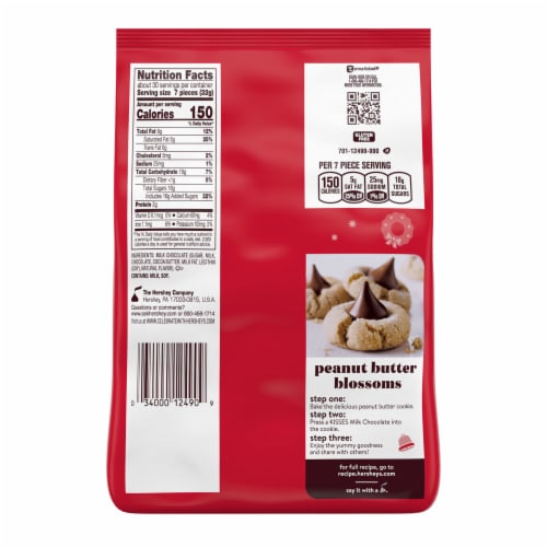HERSHEY'S KISSES Milk Chocolate Christmas Candy Bag Perspective: back