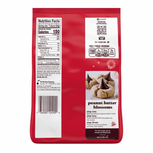 HERSHEY'S KISSES Milk Chocolate Christmas Candy Bag Perspective: back