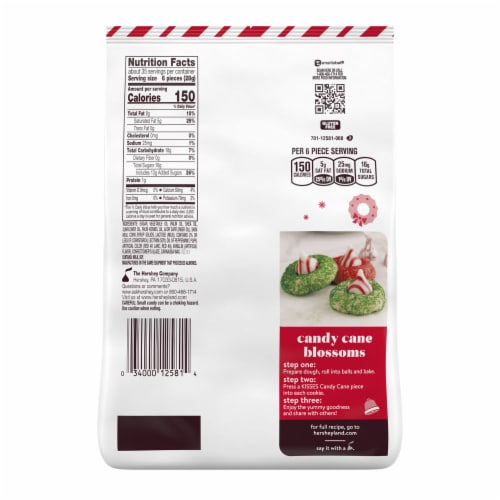HERSHEY'S KISSES Candy Cane Flavored Christmas Candy Bulk Bag Perspective: back