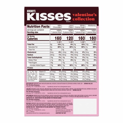 Hershey's Kisses Valentine's Collection Assorted Chocolate Candy Perspective: back