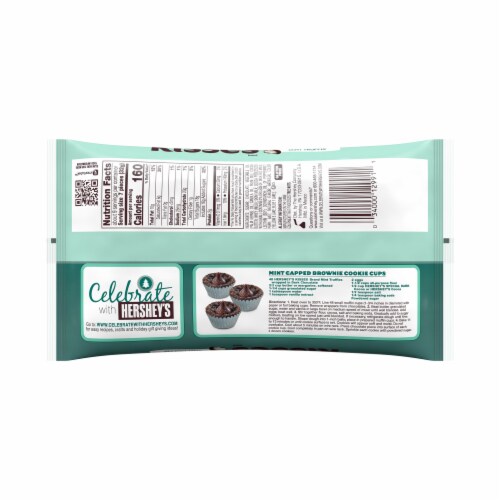Hershey's Kisses Dark Chocolate Filled with Mint Truffle Holiday Candy Perspective: back