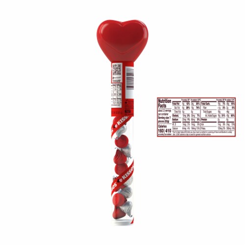 Hershey's Kisses Valentine's Milk Chocolates Filled Heart Cane Perspective: back