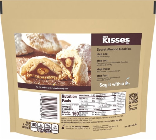 Hershey's Milk Chocolate Kisses With Almonds Perspective: back