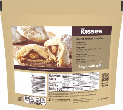 Hershey's Milk Chocolate Kisses With Almonds Perspective: back