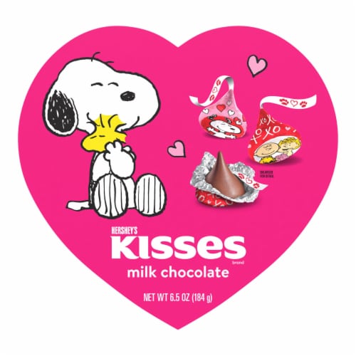 HERSHEY'S KISSES Milk Chocolate Snoopy™ and Friends Valentine Candy Gift Box Perspective: back