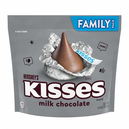 HERSHEY'S KISSES Milk Chocolate Candy Family Pack Perspective: back