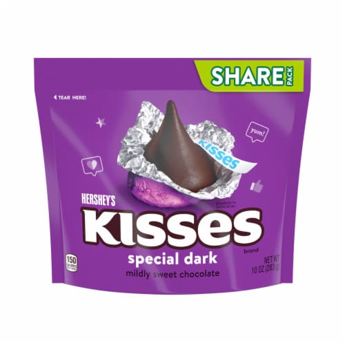 HERSHEY'S KISSES SPECIAL DARK Mildly Sweet Chocolate Candy Share Pack Perspective: back