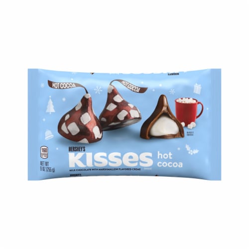 HERSHEY'S KISSES Hot Cocoa Flavored Milk Chocolate Christmas Candy Bag Perspective: back
