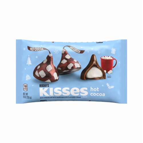 HERSHEY'S KISSES Hot Cocoa Flavored Milk Chocolate Christmas Candy Bag Perspective: back