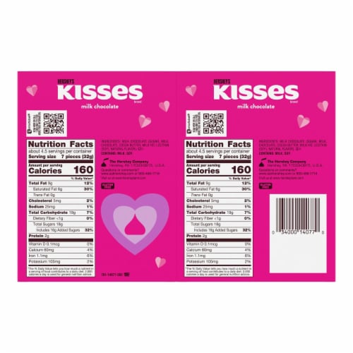 Hershey's Milk Chocolate Kisses Gift Box Valentine Candy Perspective: back
