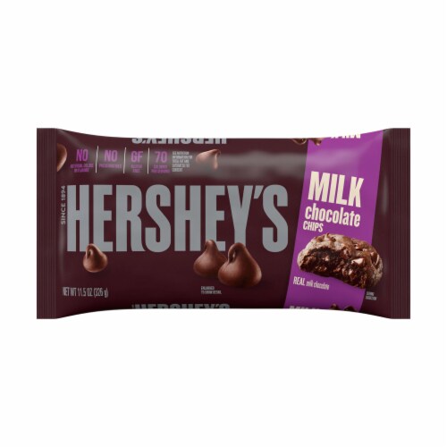 HERSHEY'S Milk Chocolate Baking Chips Bag Perspective: back