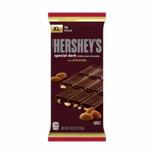 HERSHEY'S SPECIAL DARK Mildly Sweet Chocolate with Almonds XL Candy Bar Perspective: back