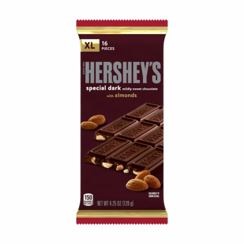 HERSHEY'S SPECIAL DARK Mildly Sweet Chocolate with Almonds XL Candy Bar Perspective: back