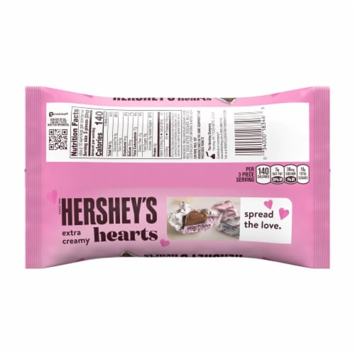 Hershey's Extra Creamy Milk Chocolate Hearts Perspective: back