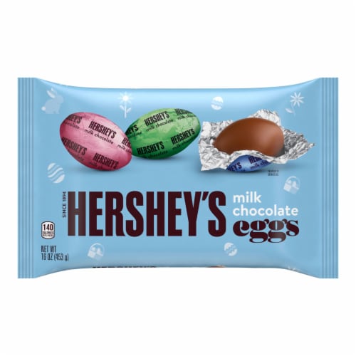 HERSHEY'S Milk Chocolate Eggs Easter Candy Bag Perspective: back