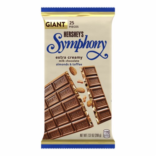 HERSHEY'S SYMPHONY Chocolate Almond Toffee Giant Candy Bar Perspective: back