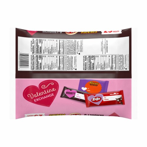 Hershey's Valentine Exchange Assorted Snack Size Treats Perspective: back