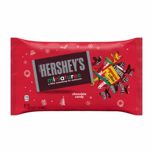 HERSHEY'S Miniatures Assorted Chocolate Christmas Candy Bag Perspective: back