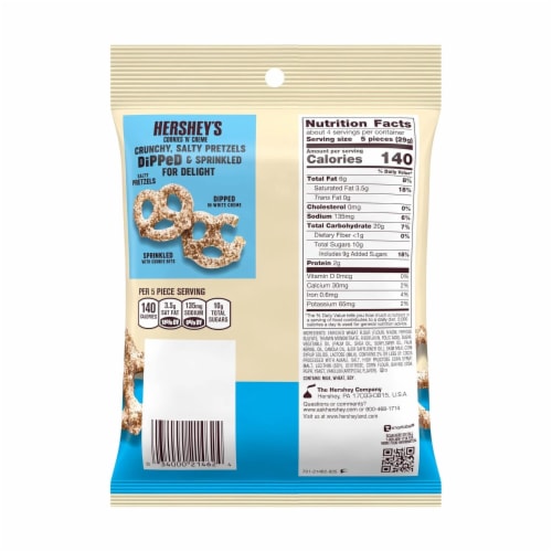 Hershey Dipped Pretzels Cookies N Creme Perspective: back