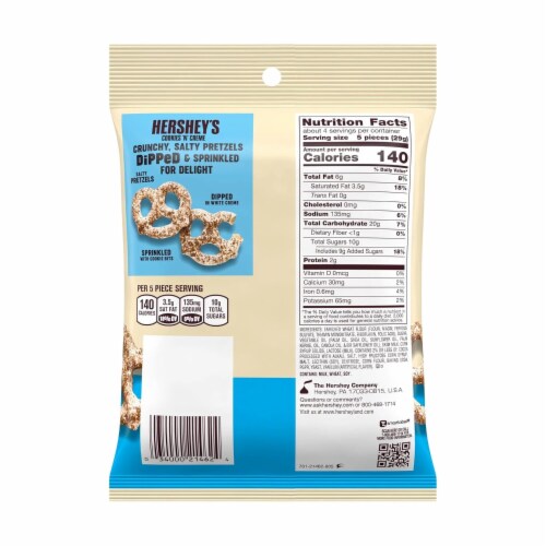 Hershey Dipped Pretzels Cookies N Creme Perspective: back