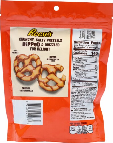 Reese's Peanut Butter Dipped Bite Size Pretzels Perspective: back