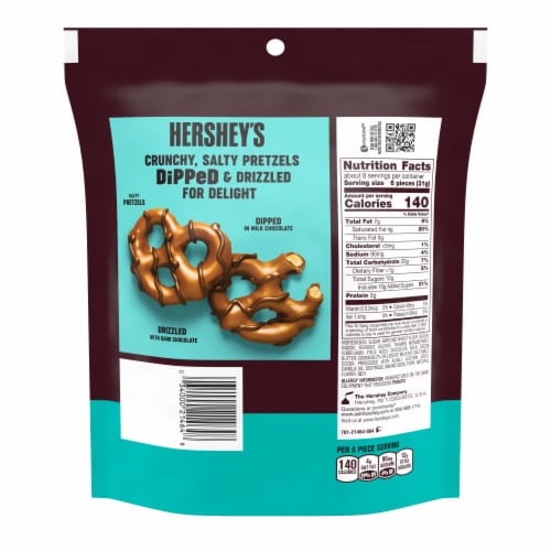 Hershey's Milk Chocolate Dipped Bite Size Pretzels Perspective: back