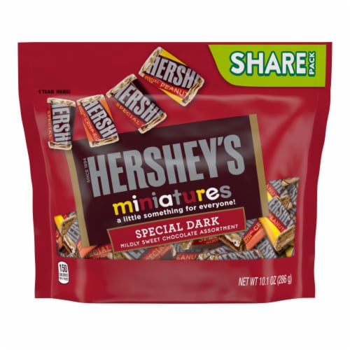 HERSHEY'S SPECIAL DARK Miniatures Assorted Dark Chocolate Candy Share Pack Perspective: back