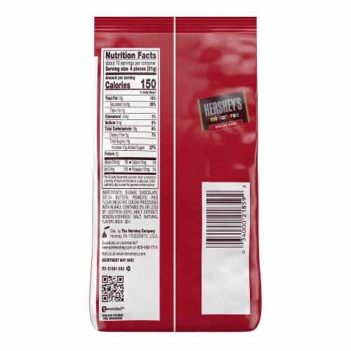 Hershey's Special Dark Mildly Sweet Chocolate Miniatures Assortment Candy Bag Perspective: back