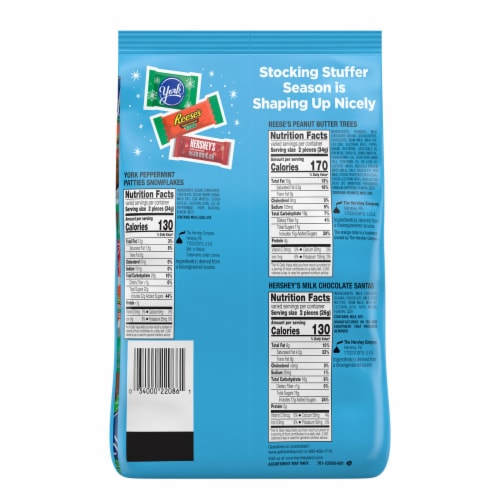 HERSHEY'S REESE'S and YORK Assorted Flavored Christmas Candy Variety Bag Perspective: back