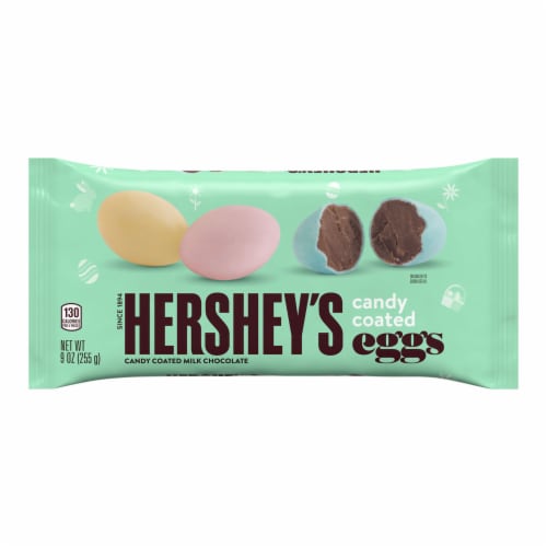 HERSHEY'S Candy Coated Milk Chocolate Eggs Easter Candy Bag Perspective: back