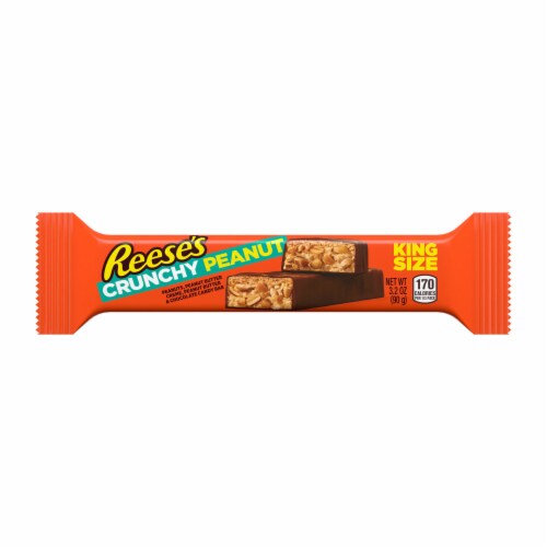 REESE'S Crunchy Peanut Chocolate Peanut Butter and Peanuts King Size Candy Bar Perspective: back