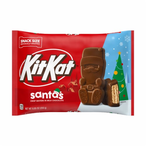 KIT KAT® Milk Chocolate Wafer Snack Size Santas Christmas Candy Bag Perspective: back
