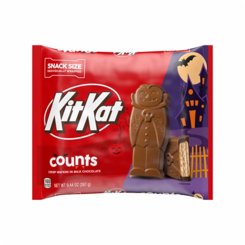 KIT KAT® Milk Chocolate Wafer Snack Size Counts Halloween Candy Bag Perspective: back