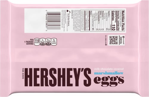 Hershey's Milk Chocolate Covered Marshmallow Eggs Easter Candy Perspective: back