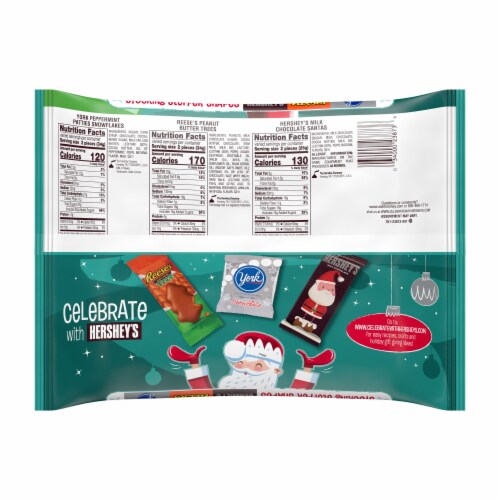 Hershey's Stocking Stuffer Shapes Holiday Chocolate Candy Assortment Perspective: back