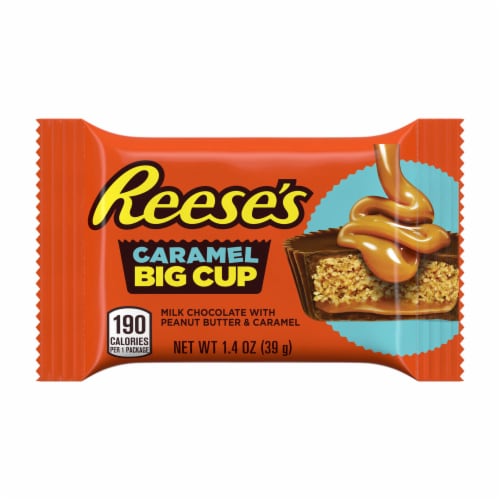 REESE'S Big Cup Caramel Milk Chocolate Peanut Butter Cups Candy Pack Perspective: back